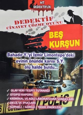 Dedektiflik Cinayet Çözme Oyunu - Beş Kurşun - 1