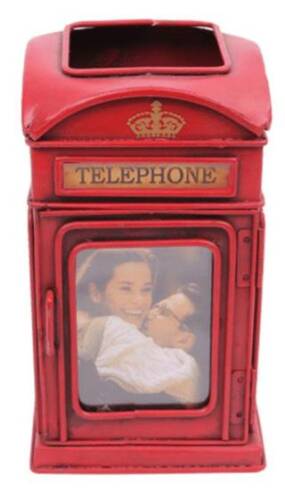 Dekoratif Metal Londra Telefon Kulübesi Kalemlik ve Çerçeveli - 1404B-1262 - 1