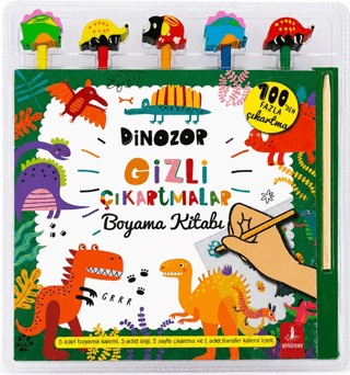 Dinozor Gizli Çıkartmalar Boyama Kitabı - 1