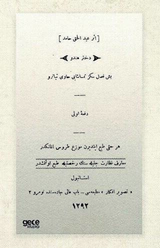 Dühter-i Hindu Osmanlıca - 1