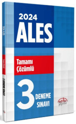 2024 ALES Tamamı Çözümlü 3 Deneme Sınavı - Editör Yayınevi