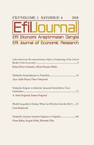 Efil Ekonomi Araştırmaları Dergisi Cilt: 1 Sayı: 4 - 1