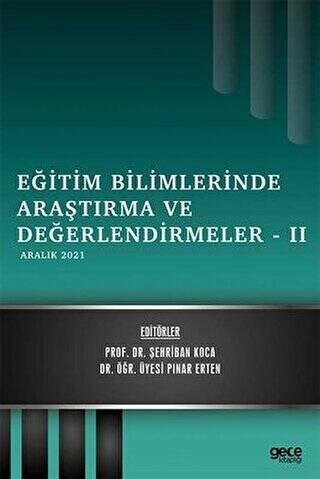 Eğitim Bilimlerinde Araştırma ve Değerlendirmeler 2 - 1