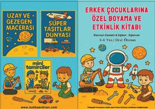 Erkek Çocuklarına Özel Boyama ve Etkinlik Kitabı - 1