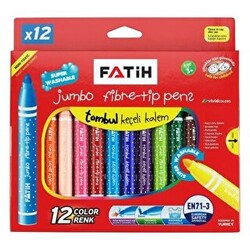 Fatih Keçeli Yıkanabilir Jumbo Boya Kalemi 12 Renk - 1