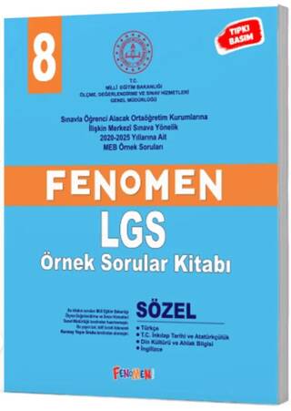 Fenomen 8 MEB Sözel Örnek Sorular - 1