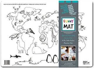 Funny Mat Hayvanlar Alemi Dünya Dilsiz Haritası - 1