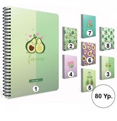 Gıpta Avocado Notes Spiralli Karton Kapak Defter A4 80 Yaprak Kareli - Gıpta