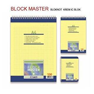 Gıpta Block Master Spiralli Karton Kapak Blok A5 100 Yaprak Çizgili - 1