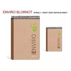 Gıpta Enviro Bloknot Çizgisiz Kraft Spiralli Sert Kapak 100 Yaprak 17x24 Cm - Gıpta