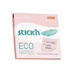 Gıpta Yapışkanlı Not Kağıdı 76X76 Eco Notes Pastel Pembe 100 Yaprak - Gıpta