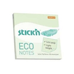 Gıpta Yapışkanlı Not Kağıdı 76X76 Eco Notes Pastel Yeşil 100 Yaprak - 1