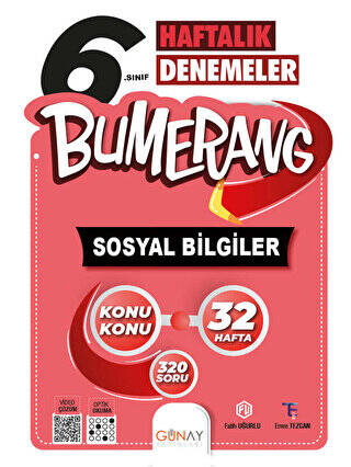 6. Sınıf Sosyal Bilgiler Bumerang 32 Haftalık Denemeler - 1