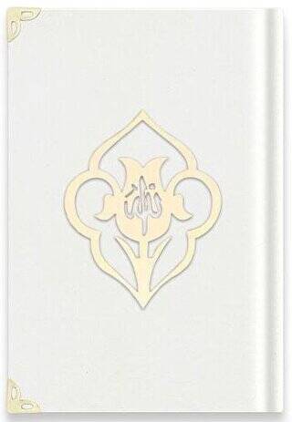 Hafız Boy Kadife Kuran-ı Kerim Beyaz, Güllü, Mühürlü - A3 Beyaz - 1