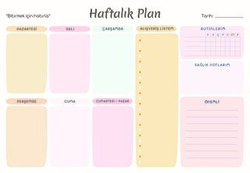 Haftalık Plan 1 - 1