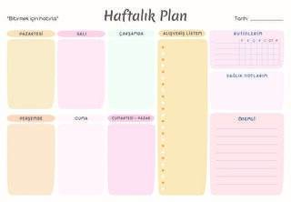 Haftalık Plan 1 - 1