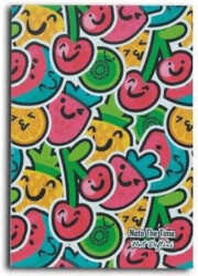 Happy Fruits Patterns Not Defteri - Note The Time