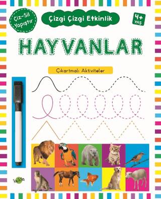 Hayvanlar 4 Yaş ve Üstü - Çizgi Çizgi Etkinlik - 1