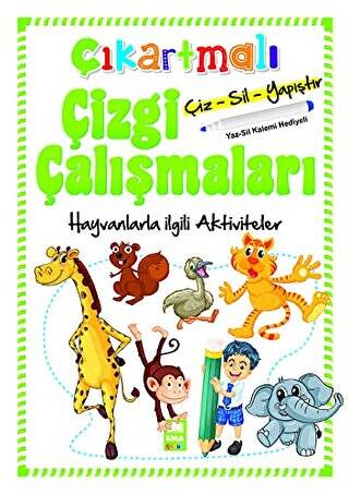 Hayvanlarla İlgili Aktiviteler - Çıkartmalı Çizgi Çalışmaları - 1