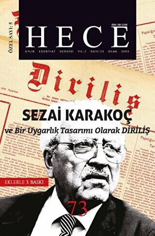 Hece Aylık Edebiyat Dergisi Diriliş Sezai Karakoç Özel Sayısı: 5 - 73 Ciltli - 1