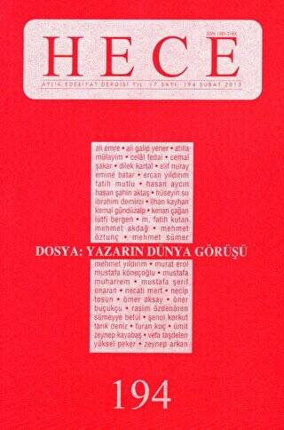 Hece Aylık Edebiyat Dergisi Sayı: 194 - 1