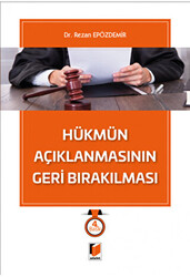 Hükmün Açıklanmasının Geri Bırakılması - 1