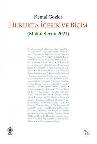 Hukukta İçerik ve Biçim Makalelerim 2021 - 1