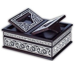 İç Kanat Sandıklı Siyah Kaplama Gümüş Kur`an-ı Kerim Çanta Boy - Hayrat Neşriyat