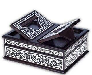 İç Kanat Sandıklı Siyah Kaplama Gümüş Kur`an-ı Kerim Çanta Boy - 1