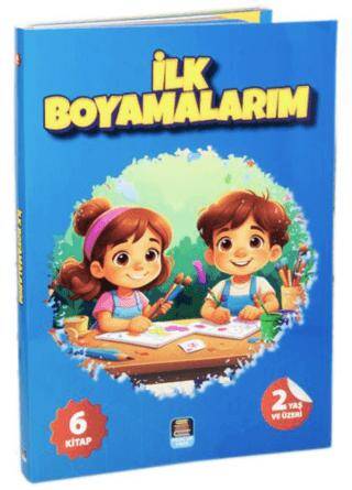 İlk Boyamalarım Renkli ve Çıkartmalarla Beraber 6 Kitap Set 2+Yaş - 1