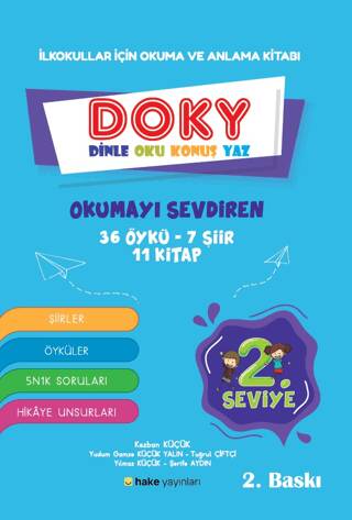 İlkokullar için Okuma ve Anlama Kitabı DOKY Dinle, Oku, Konuş, Yaz 2. Seviye - 1