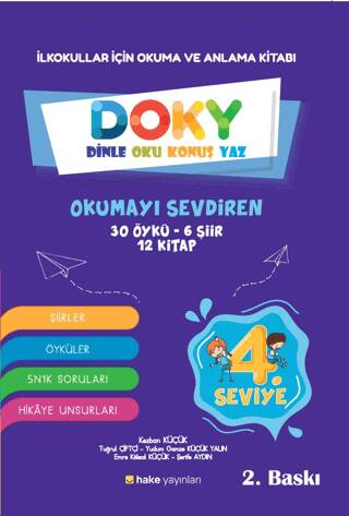 İlkokullar için Okuma ve Anlama Kitabı DOKY Dinle, Oku, Konuş, Yaz 4. Seviye - 1