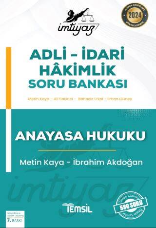 İmtiyaz Adli - İdari Hakimlik Soru Bankası Anayasa Hukuku - 1