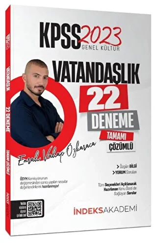 İndeks Akademi 2023 KPSS Vatandaşlık 22 Deneme Çözümlü - 1