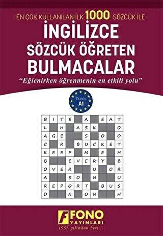 İngilizce Sözcük Öğreten Bulmacalar Düzey A1 - 1