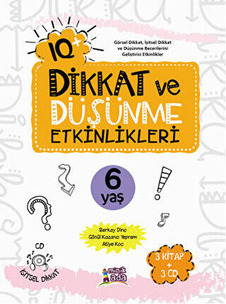 IQ Dikkat ve Düşünme Etkinlikleri 6 Yaş - 3 Kitap + 3 CD - 1