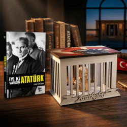 İyi ki Varsın Atatürk ve Atatürk Büstlü Ahşap Anıtkabir Işıklı Maket - Halk Kitabevi