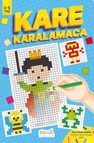 Kare Karalamaca - Çocuklar için Boyama ve Aktivite Kitabı - 1