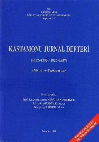 Kastamonu Jurnal Defteri 1252-1253 - 1836-1837 - 1