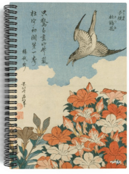 Katsushika Hokusai - Cuckoo and Azaleas, 1834 - Spiralli Defter 06 - Çizgisiz - 100 Sayfa - Miosho