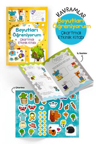Kavramlar - Boyutları Öğreniyorum - Çıkartmalı Etkinlik Kitabı - 1