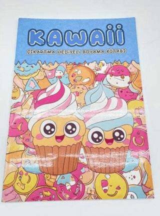 Kawaii Çıkartmalı Boyama Kitabı A4 16 Sayfa -1. Kitap - 1