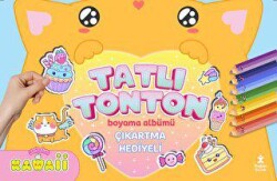 Kawaii Tatlı Tonton Çıkartma Hediyeli Boyama Albümü - 1