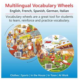 Kelime Çarkları Seti - 5 Dilde Temel Kelimeler İngilizce, Almanca, İspanyolca, Fransızca, İtalyanca Multilingual Vocabulary Wheels - 1