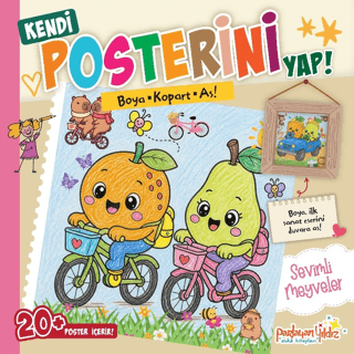 Kendi Posterini Yap! Boya Kopart As! Sevimli Meyveler - 1