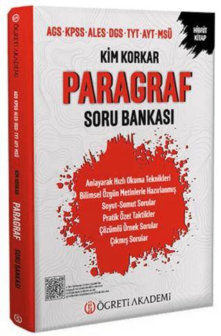 Kim Korkar Paragraf Soru Bankası AGS KPSS ALES DGS TYT AYT MSÜ - 1