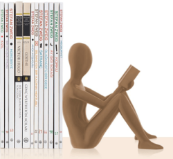 Kitap Tutucu Dekoratif Kitap Desteği Kitap Okuyan İnsan Figürü Biblo-GOLD - Bcoverart