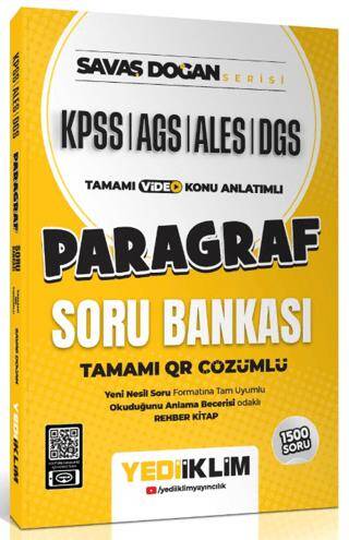 AGS KPSS ALES DGS Savaş Doğan Serisi Paragraf Tamamı Video Konu Anlatımlı ve Tamamı QR Çözümlü Soru Bankası - 1