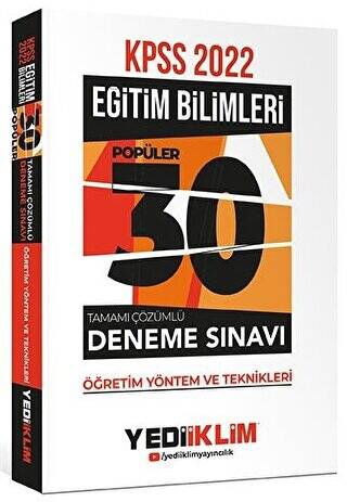 KPSS Eğitim Bilimleri Öğretim Yöntem ve Teknikleri Tamamı Çözümlü 30 Popüler Deneme - 1