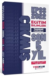 KPSS Eğitim Bilimleri Tamamı Çözümlü Son 5 Yıl Çıkmış Sorular - Yediiklim Yayınları